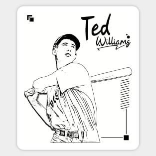 Ted Williams | Black Retro Sticker